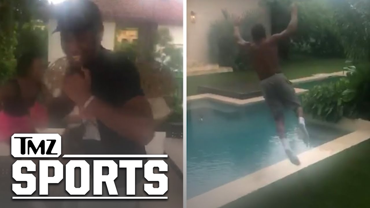 NBA's Donovan Mitchell Goes Wild After Signing $195 Mil Deal, Jumps Into Pool! | TMZ Sports
