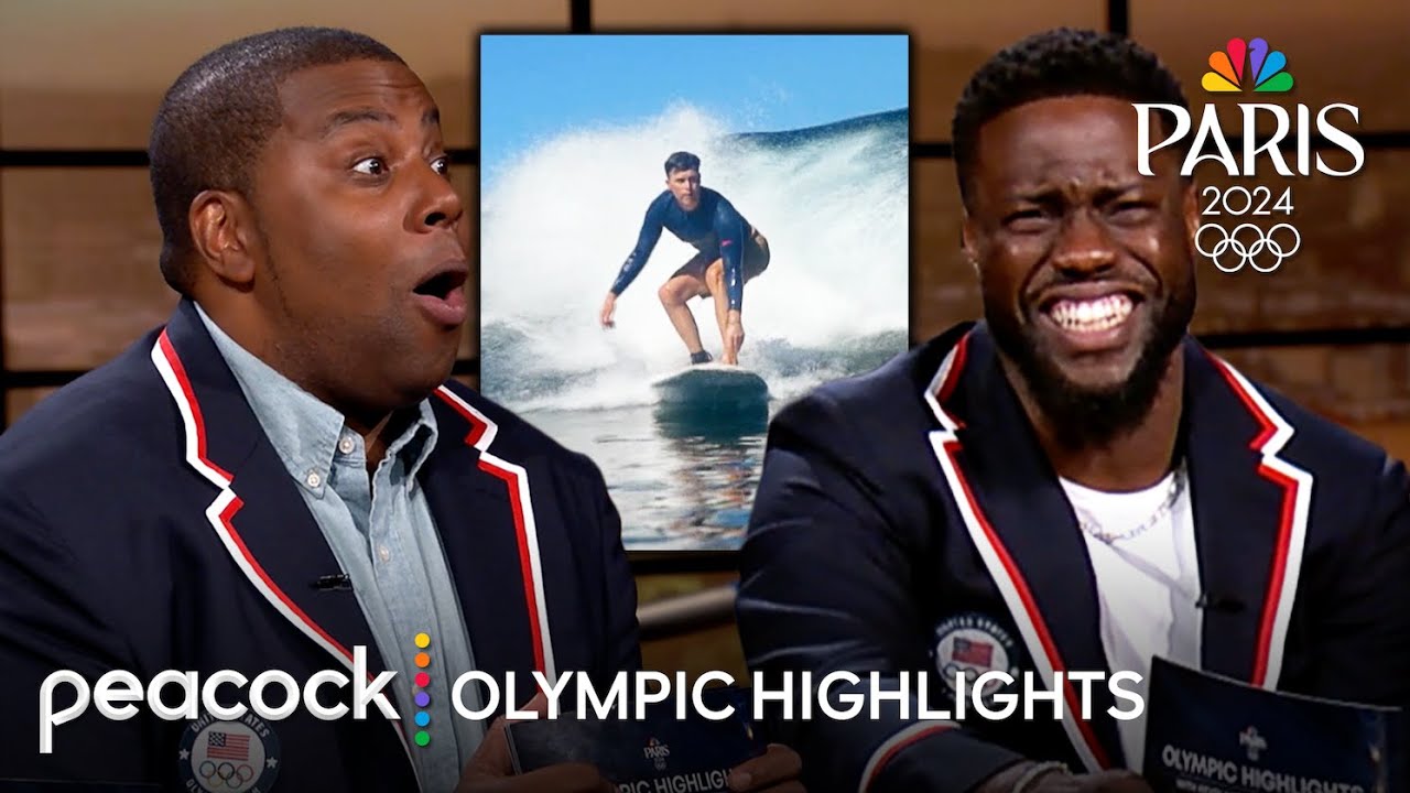Colin Jost Joins Olympians Surfing in Tahiti | Olympic Highlights With Kevin Hart & Kenan Thompson