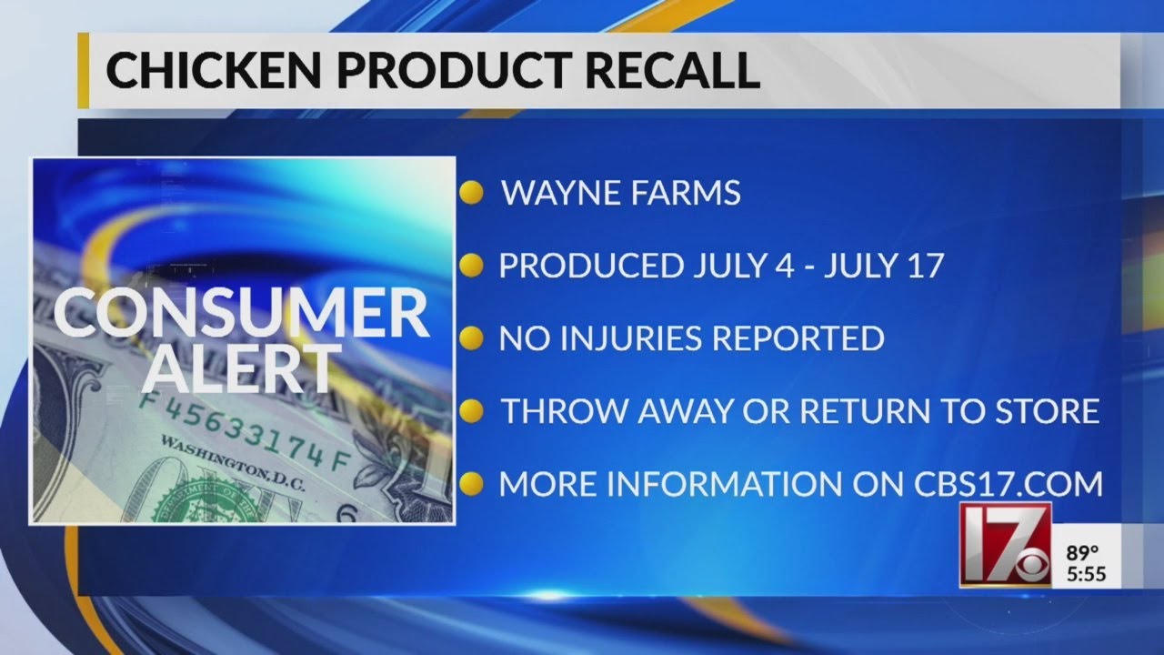 Company recalls chicken products nationwide due to possible contamination