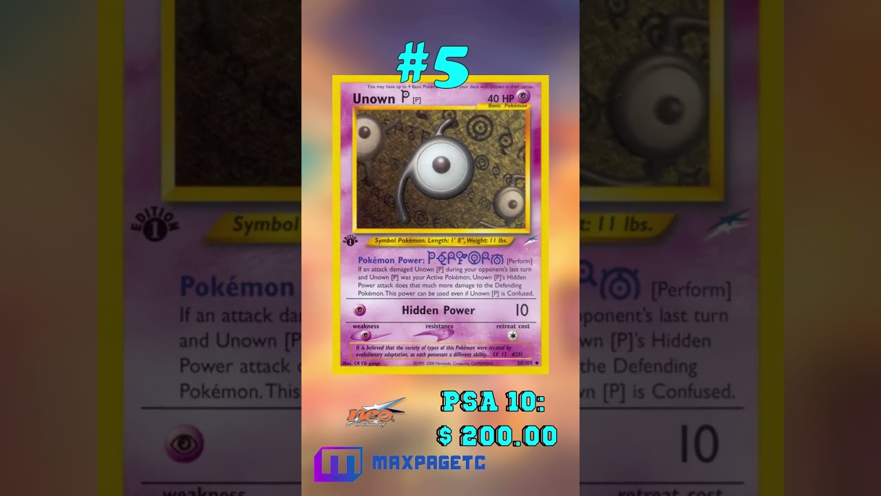 Top 10 Unown Pokémon Cards #tcg#pokémon#unown