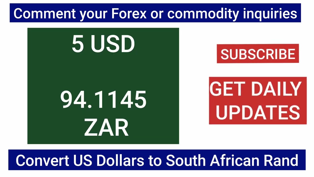 1 USD to ZAR Convert US Dollars to South African Rand 04 February 2025