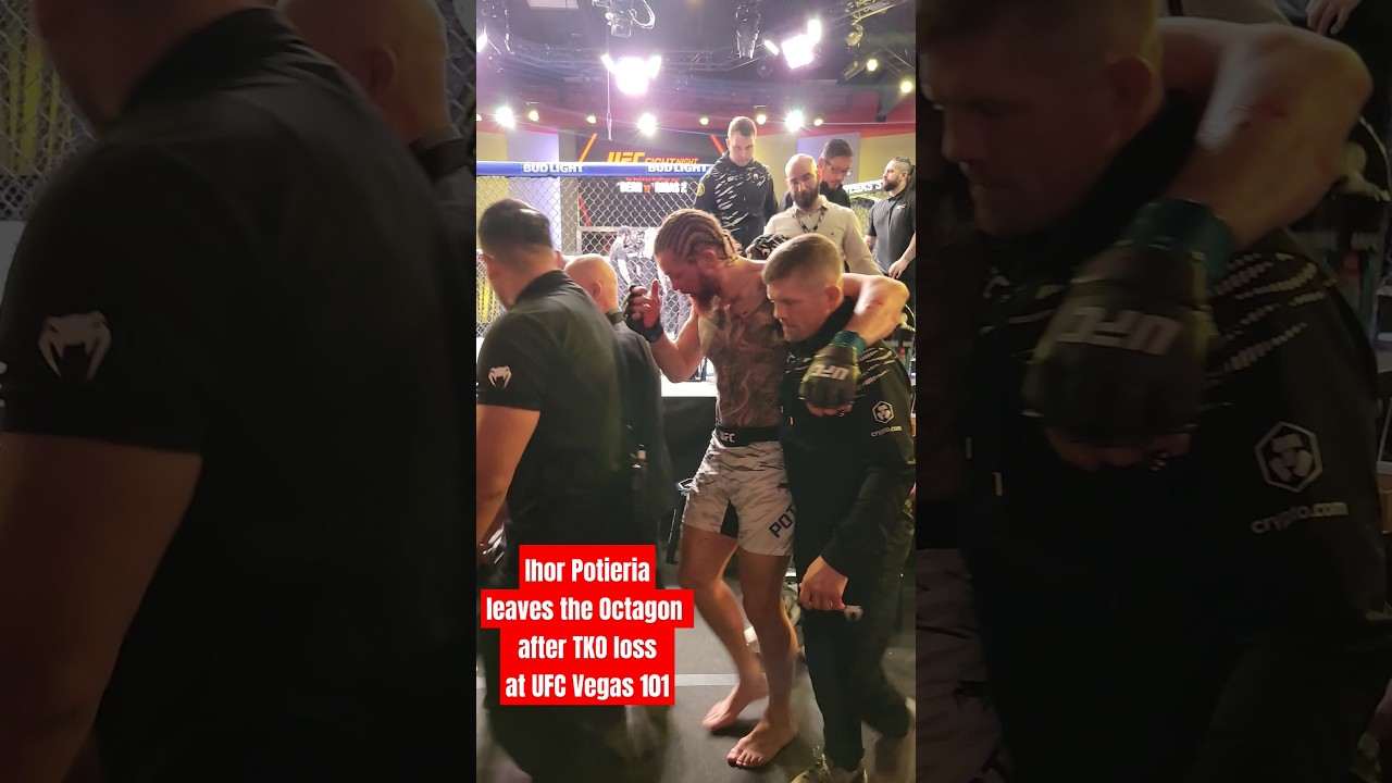 Ihor Potieria leaves the Octagon after TKO loss at UFC Vegas 101 👊 #ufc #ufcvegas101