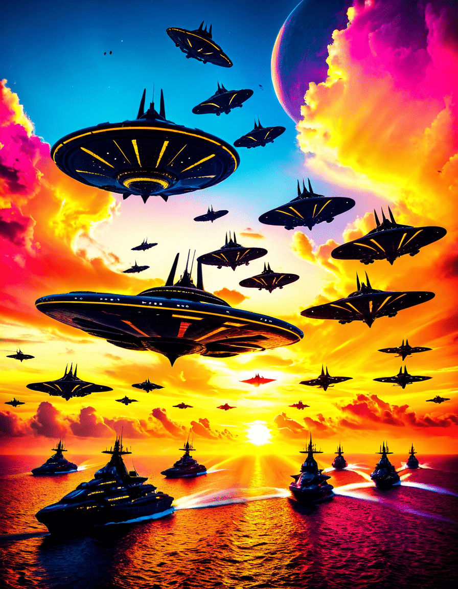 armada of alien ships